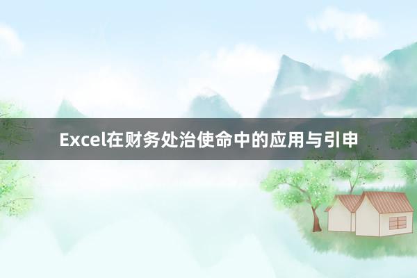 Excel在财务处治使命中的应用与引申