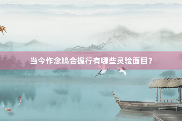 当今作念鸠合握行有哪些灵验面目？